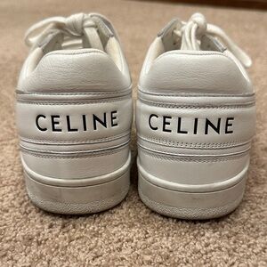 Celine women’s White LOGO Leather Sneakers tennis shoes $795